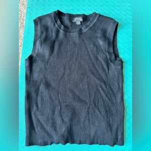 art class Black Sleeveless Ribbed Top